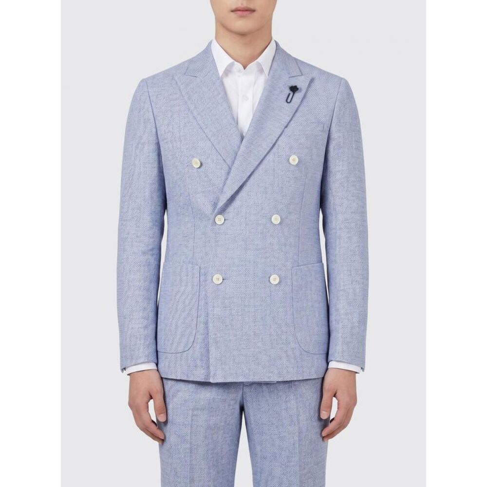 Lardini Jacket Men Gnawed Blue